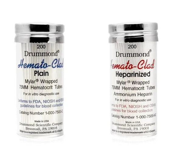 75mm Mylar Clad Microhematocrit Tubes - LW Scientific