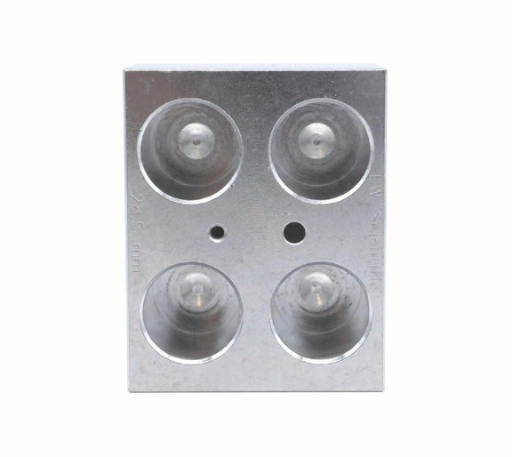 Close-up of 4-slot aluminum heating block