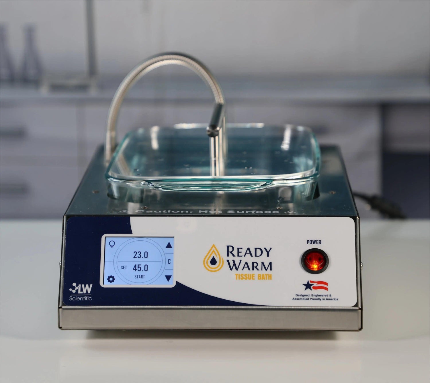 Ready Warm Tissue Bath with glass lid and digital PID display