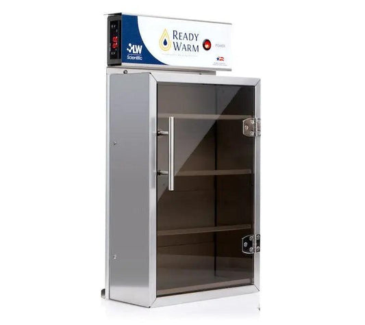 Front-side view of Ready Warm Wall Incubator with acrylic door and LED temperature display