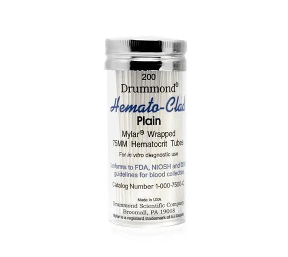 75mm Mylar Clad Microhematocrit Tubes - LW Scientific