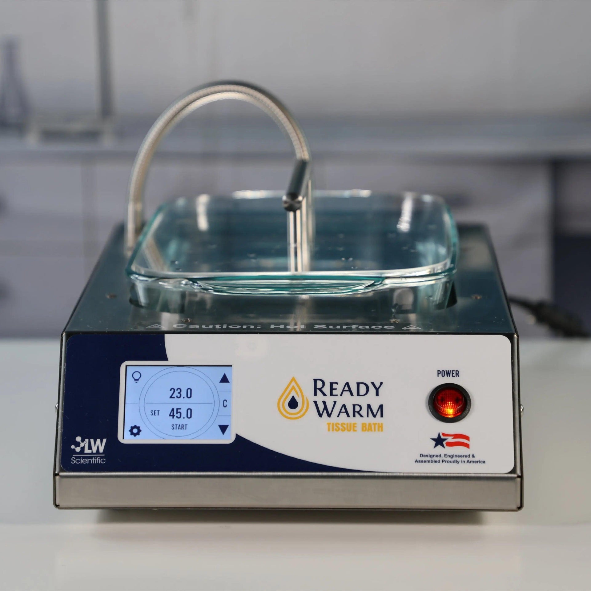 Ready Warm Tissue Bath with glass lid and digital PID display